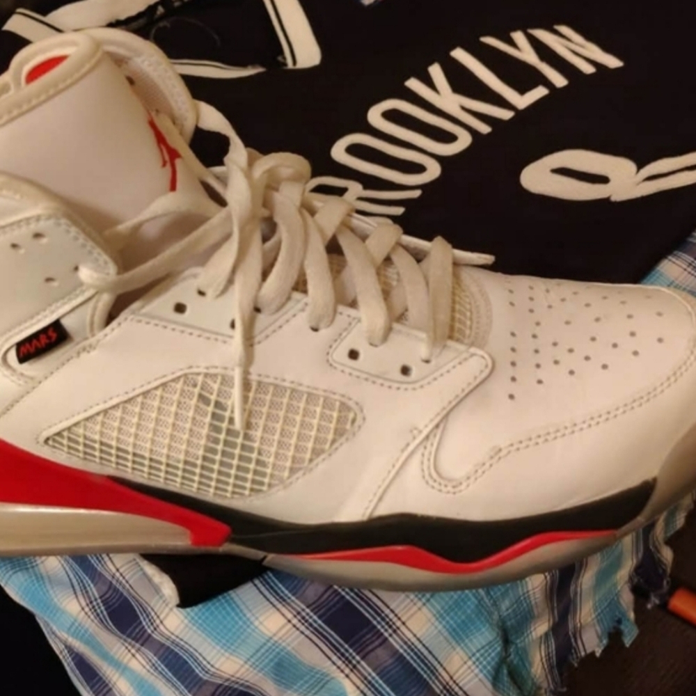 Jordan White and Red Sneakers